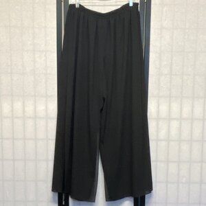 DressBarn Sheer PullOn Elastic Waist Palazzo Pants with Panel Overlays Black 16W